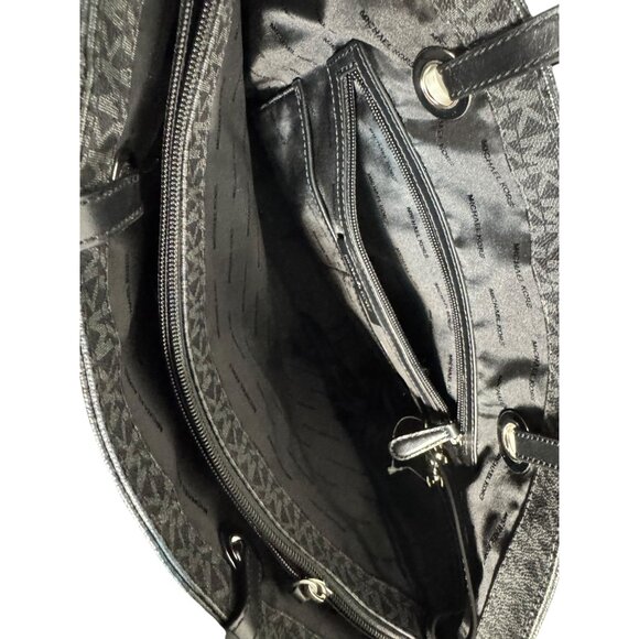 Michael‎ Kors Jet Set Signature Black Monogrammed PVC Tote Bag - Picture 6 of 15